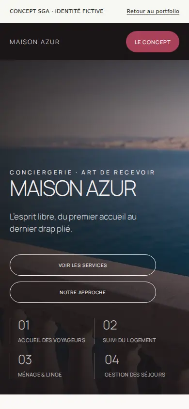 Le concept Maison Azur sur téléphone.
